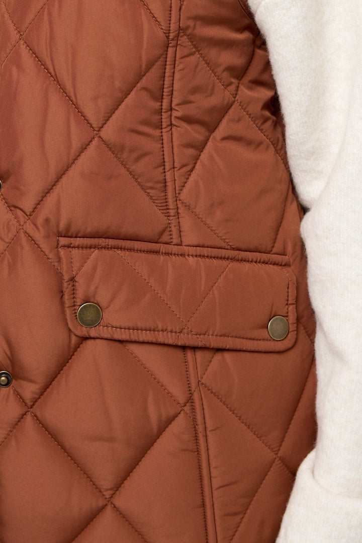 Lacey — Classic Diamond Quilted Puffer Vest (6), Rosewood Virginia