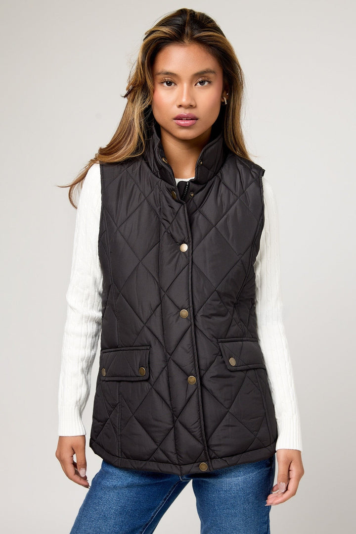 Lacey — Classic Diamond Quilted Puffer Vest (9), Rosewood Virginia
