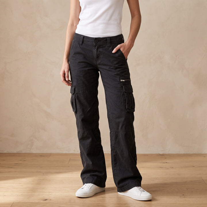 Lea — Relaxed Wide Leg Cargo Pants, Rosewood Virginia