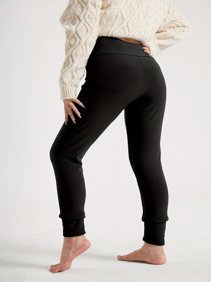 Leopoldine — Warm High Waisted Fleece Lined Winter Leggings (5), Rosewood Virginia