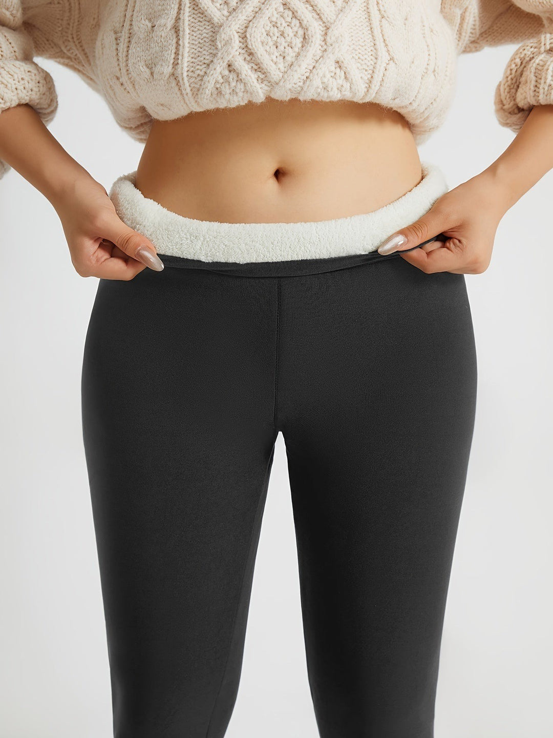 Leopoldine — Warm High Waisted Fleece Lined Winter Leggings (16), Rosewood Virginia