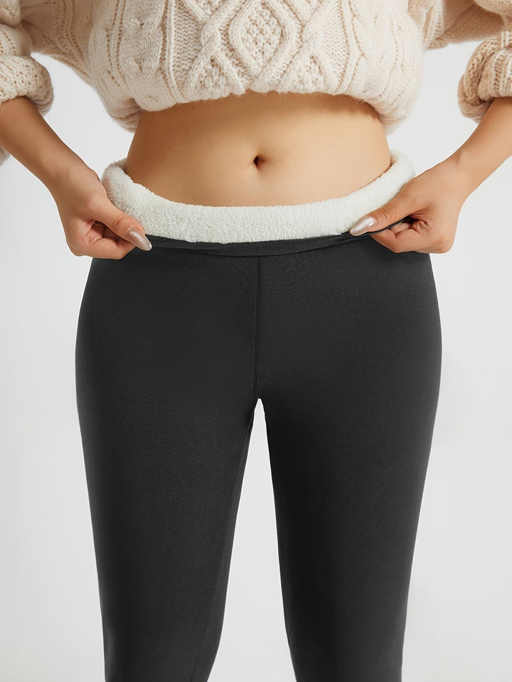Leopoldine — Warm High Waisted Fleece Lined Winter Leggings (16), Rosewood Virginia