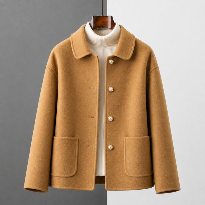 Lorna — Soft Cropped Wool Coat, Rosewood Virginia