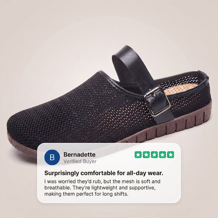 Lucile — Woven House Slippers with Buckle Strap, Rosewood Virginia