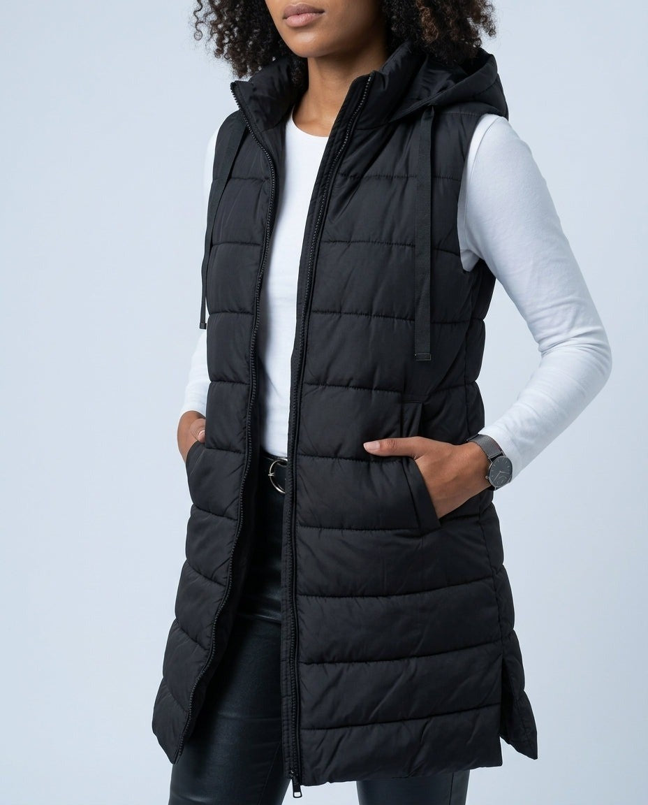 Lucinde — Lightweight Long Hooded Puffer Vest (3), Rosewood Virginia