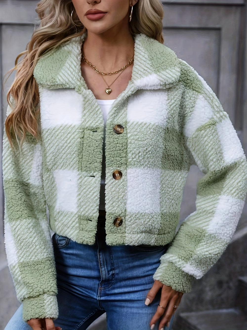 Mabel — Cropped Plaid Flannel Shirt Jacket (2), Rosewood Virginia