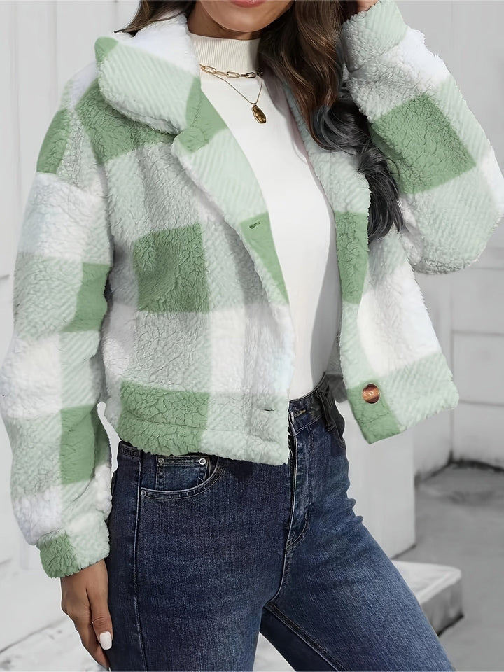 Mabel — Cropped Plaid Flannel Shirt Jacket (8), Rosewood Virginia