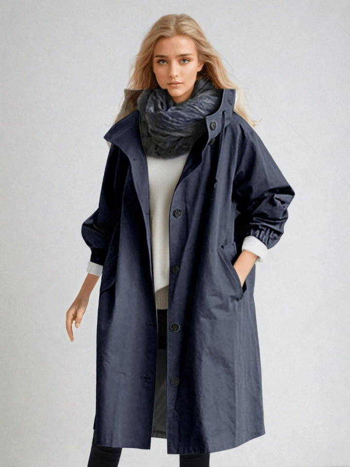 Marcelline — Water Repellent Hooded Trench Coat (4), Rosewood Virginia
