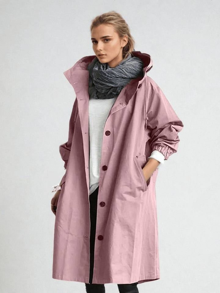 Marcelline — Water Repellent Hooded Trench Coat (6), Rosewood Virginia