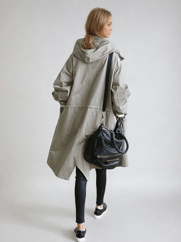 Marcelline — Water Repellent Hooded Trench Coat (7), Rosewood Virginia