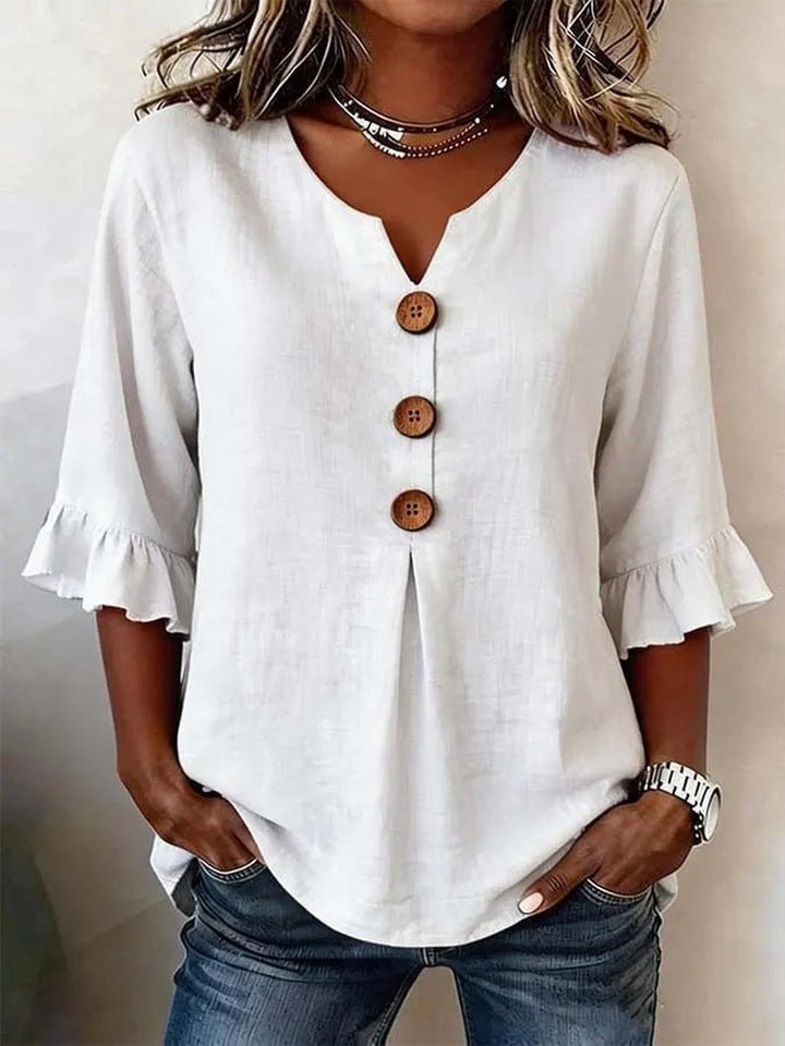 Mauricette — Romantic Ruffle Trim Blouse (2), Rosewood Virginia
