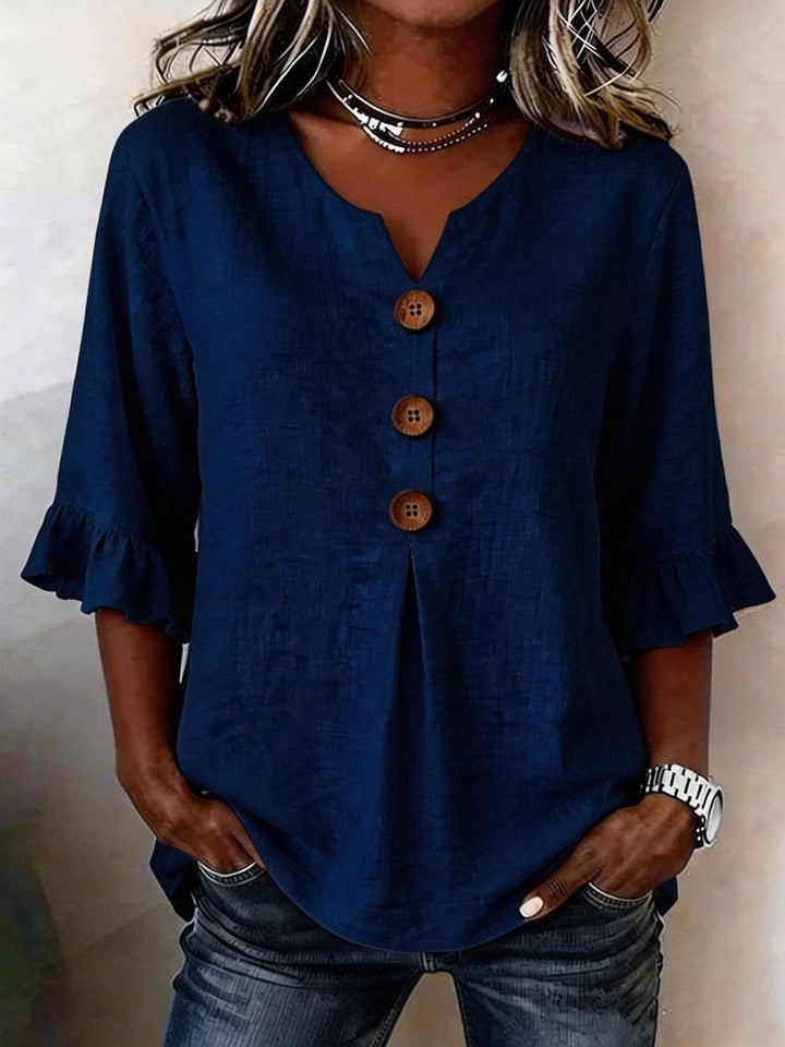 Mauricette — Romantic Ruffle Trim Blouse (3), Rosewood Virginia