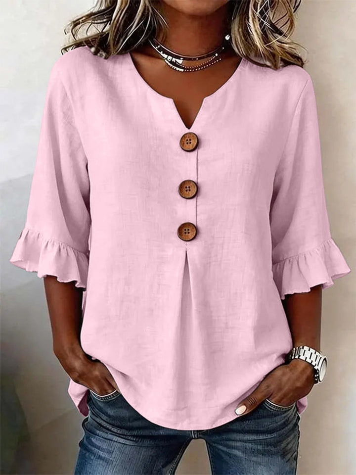 Mauricette — Romantic Ruffle Trim Blouse (6), Rosewood Virginia
