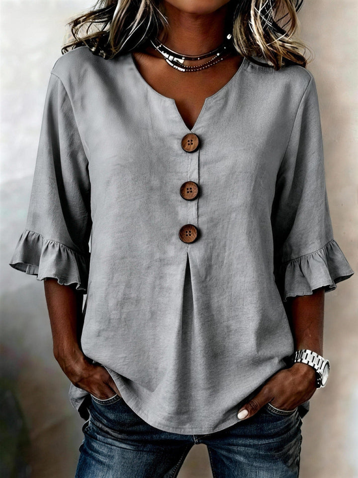 Mauricette — Romantic Ruffle Trim Blouse (7), Rosewood Virginia