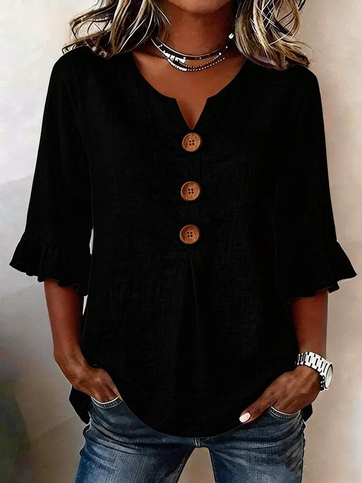Mauricette — Romantic Ruffle Trim Blouse (9), Rosewood Virginia