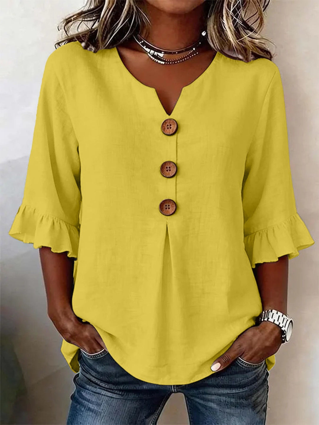 Mauricette — Romantic Ruffle Trim Blouse (12), Rosewood Virginia