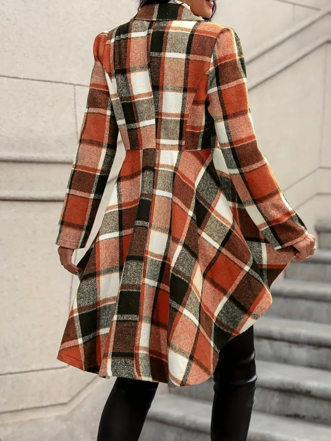 Nell — Draped Longline Plaid Flannel Shirt Jacket (2), Rosewood Virginia