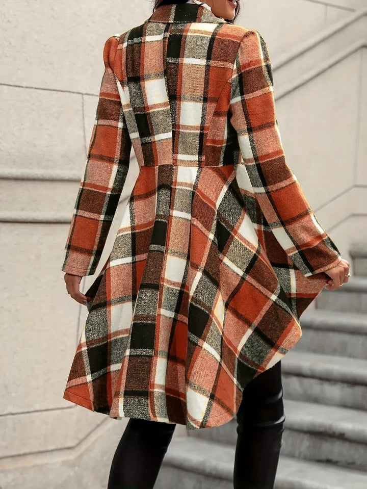 Nell — Draped Longline Plaid Flannel Shirt Jacket (2), Rosewood Virginia