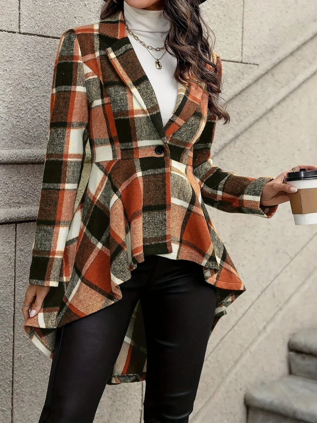 Nell — Draped Longline Plaid Flannel Shirt Jacket (5), Rosewood Virginia