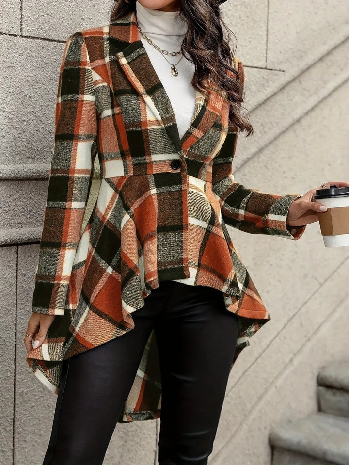 Nell — Draped Longline Plaid Flannel Shirt Jacket (5), Rosewood Virginia