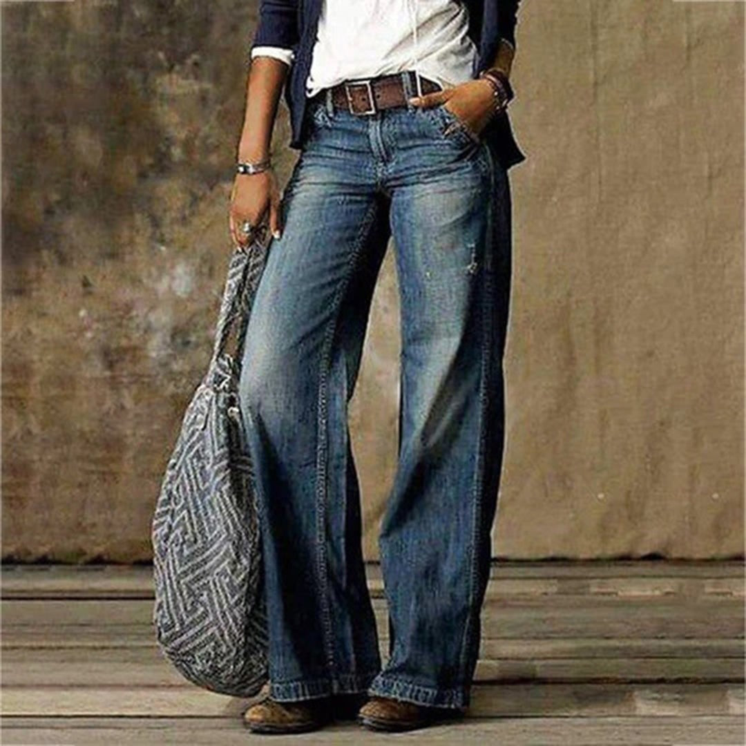 Nina — Effortless High Waisted Wide Leg Jeans (6), Rosewood Virginia