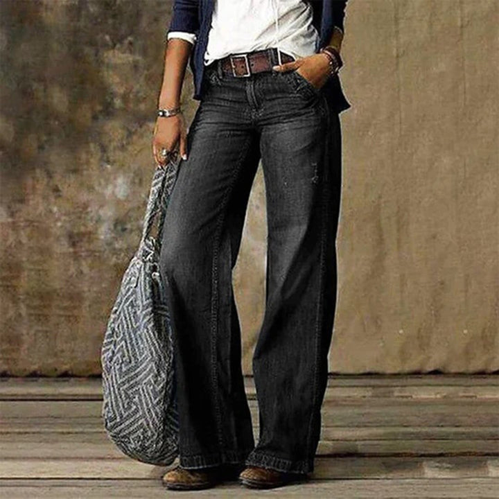 Nina — Effortless High Waisted Wide Leg Jeans (8), Rosewood Virginia