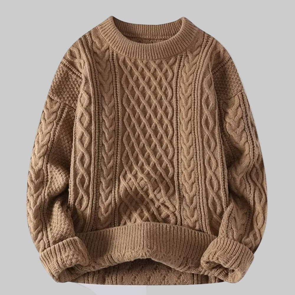 Noeline — Chunky Cable Knit Sweater, Rosewood Virginia