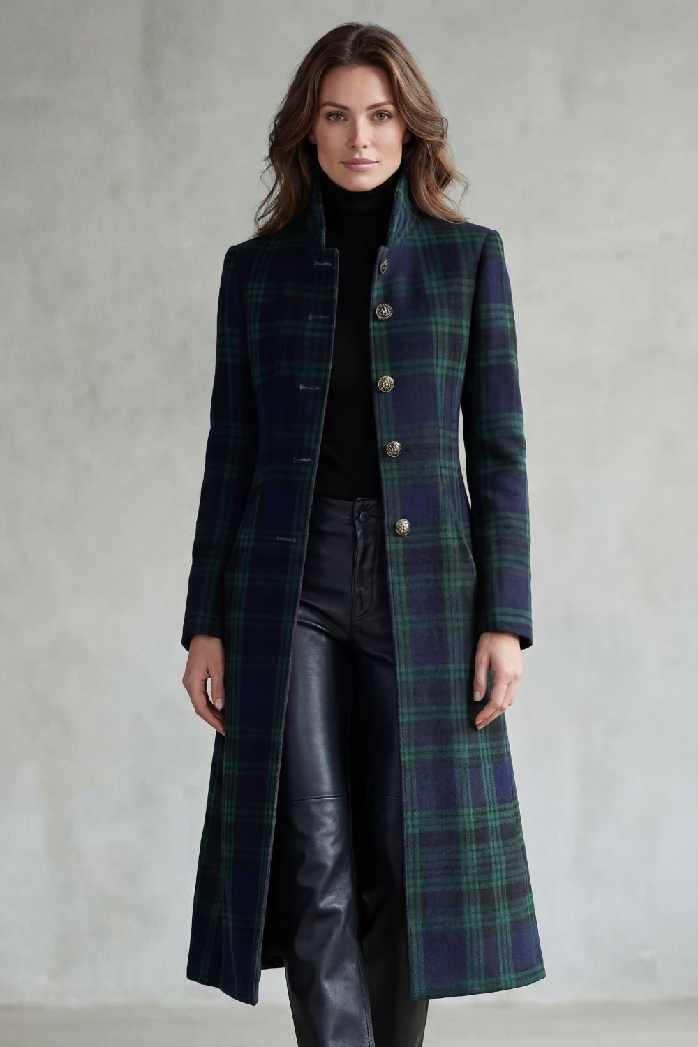 Odalys — Classic Plaid Wool Blend Coat (2), Rosewood Virginia