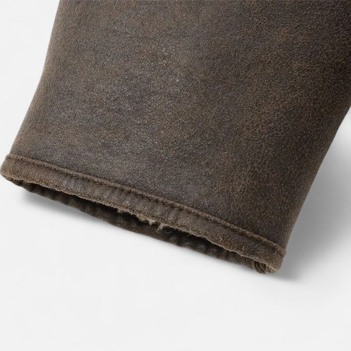 Orianne — Faux Leather Shearling Collar Jacket (8), Rosewood Virginia