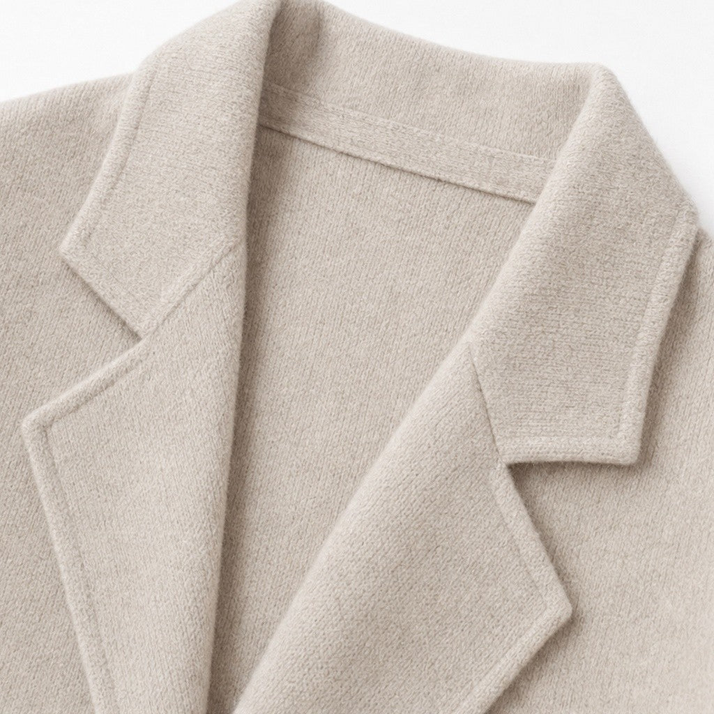 Piper — Relaxed Open Front Longline Wool Coat (12), Rosewood Virginia
