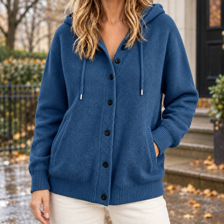 Rhea — Cozy Hooded Cardigan Sweater (3), Rosewood Virginia