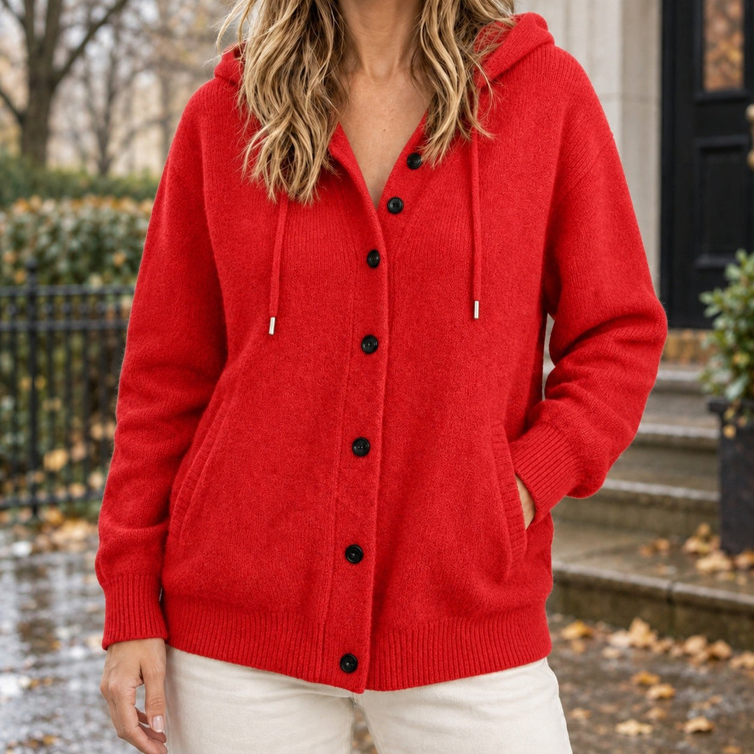 Rhea — Cozy Hooded Cardigan Sweater (4), Rosewood Virginia