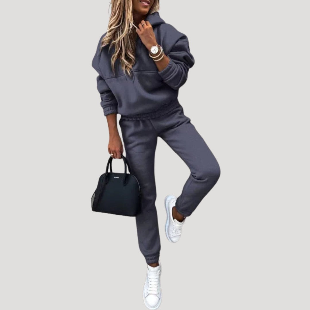 Sidonie — Cosy Hooded Matching Set with Drawstring Waist, Rosewood Virginia
