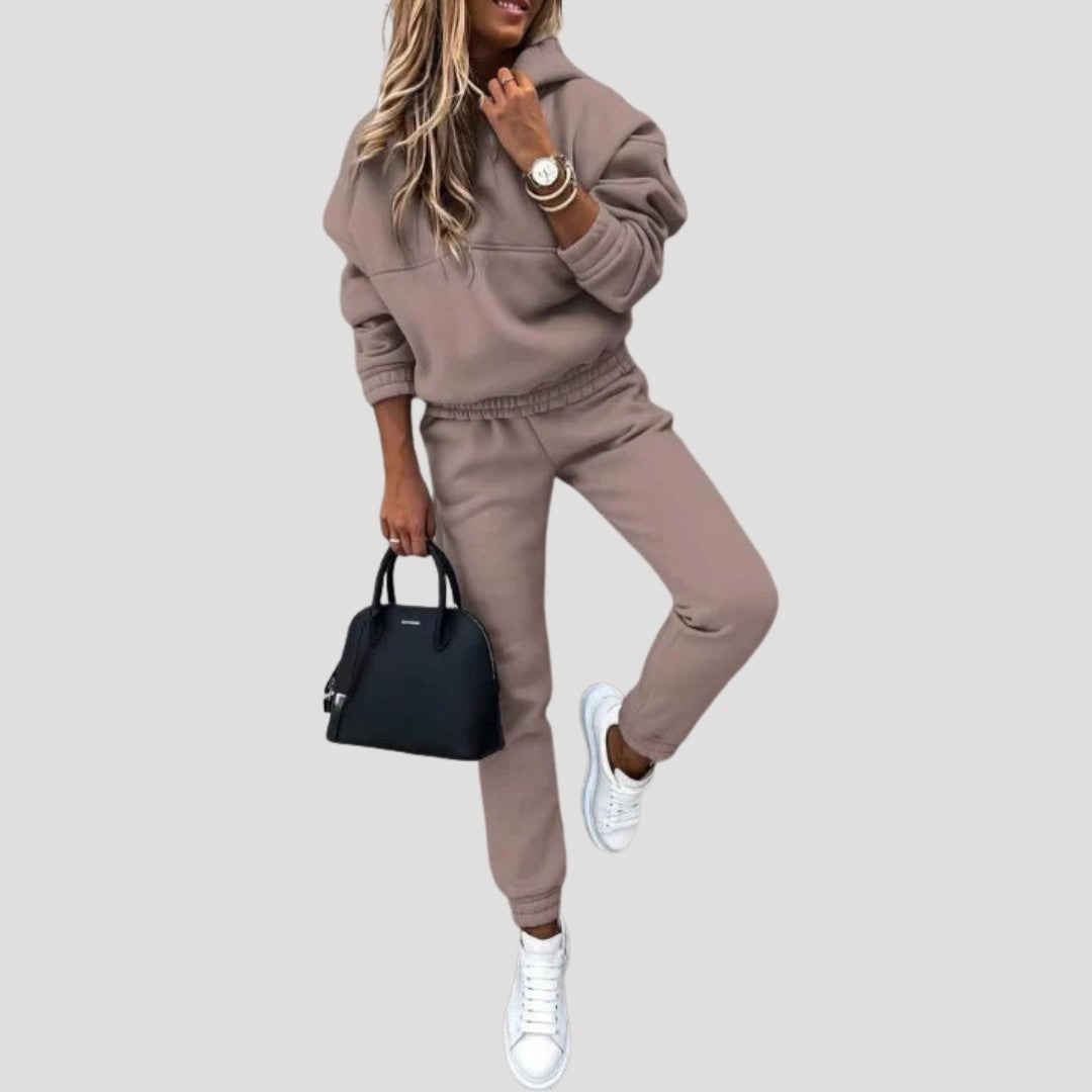Sidonie — Cosy Hooded Matching Set with Drawstring Waist, Rosewood Virginia