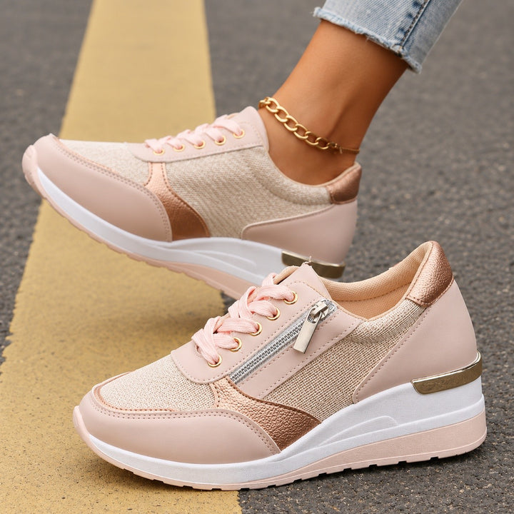 Stella — Comfortable Lace Up Sneakers (2), Rosewood Virginia