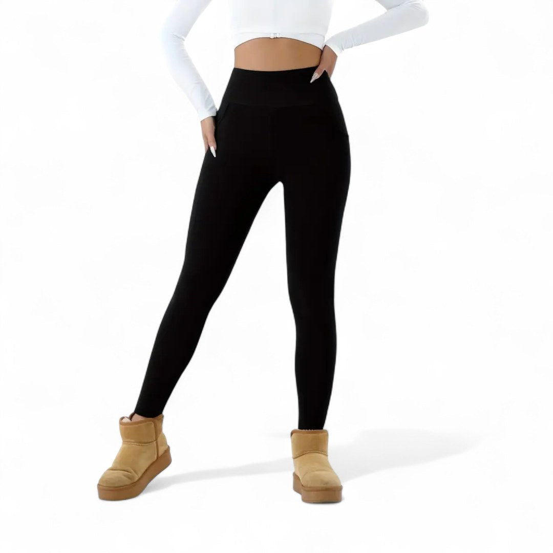 Vercelle — Fleece Lined High Waisted Leggings (8), Rosewood Virginia