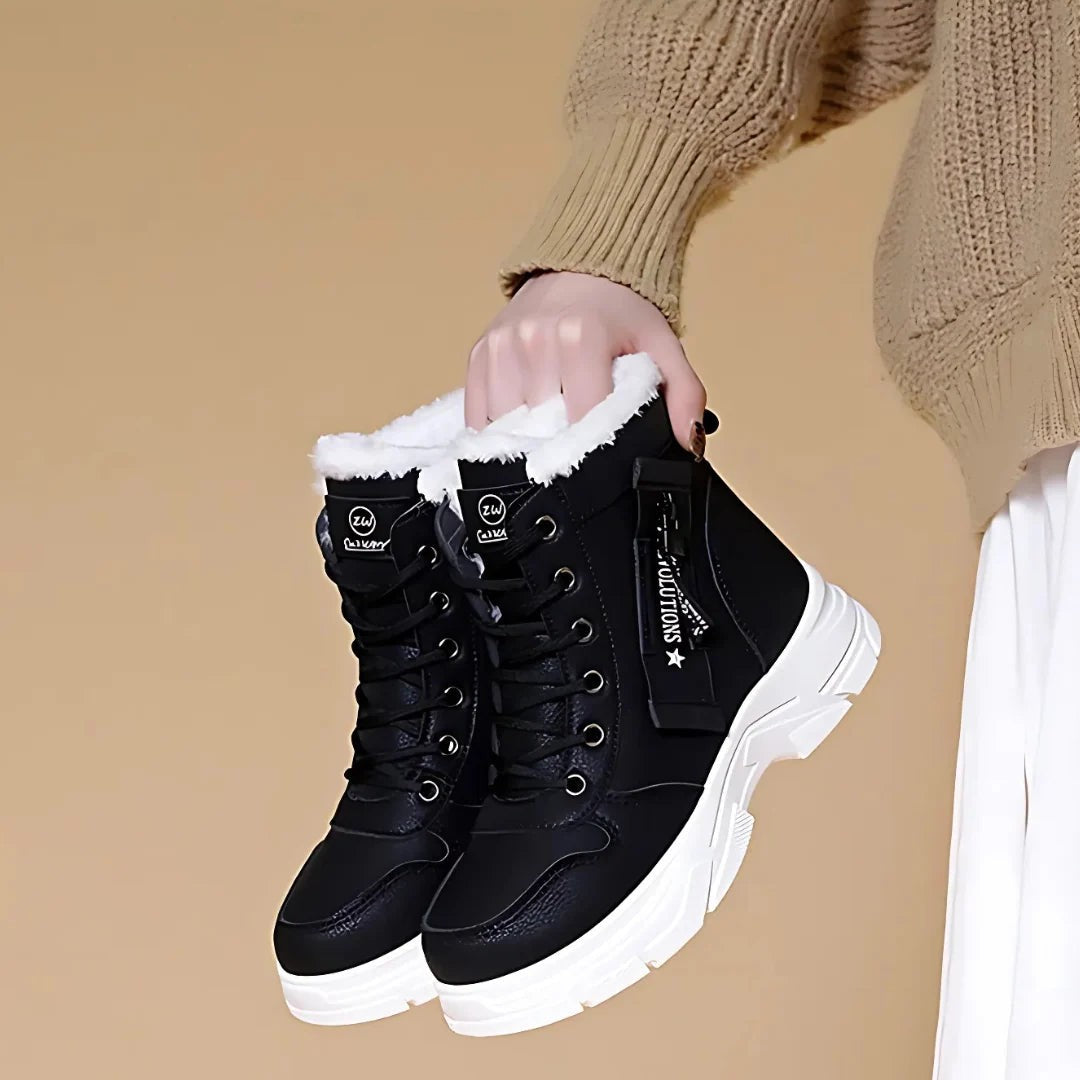 Josseline — Waterproof Fur Lined Lace Up Snow Boots for Women