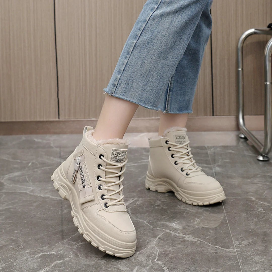Josseline — Waterproof Fur Lined Lace Up Snow Boots for Women