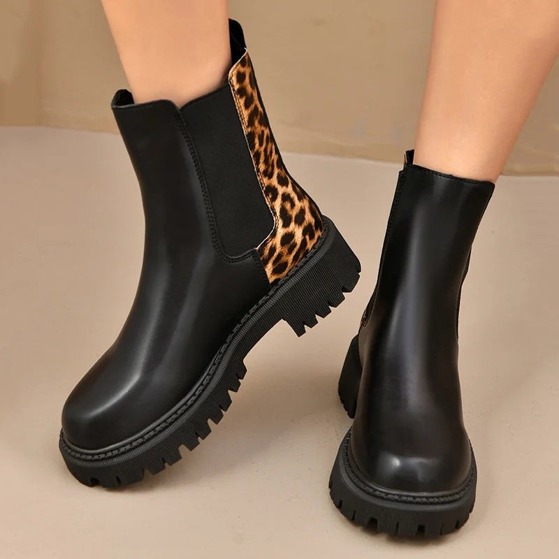 Wren — Leopard Print Platform Chelsea Boots (3), Rosewood Virginia