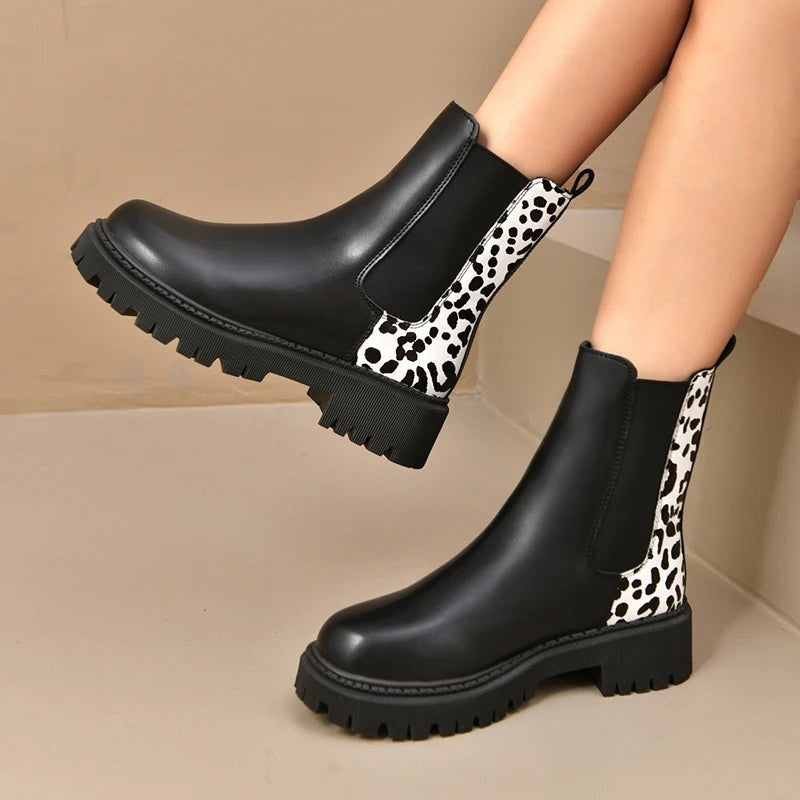 Wren — Leopard Print Platform Chelsea Boots (4), Rosewood Virginia