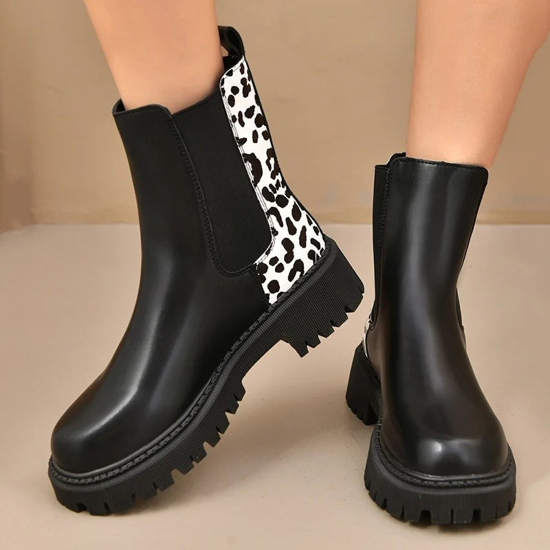Wren — Leopard Print Platform Chelsea Boots (6), Rosewood Virginia