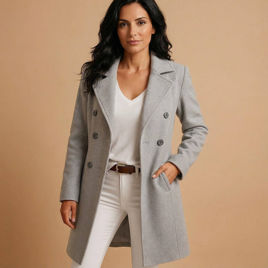 Ysolde — Elegant Straight Cut Wool Coat (3), Rosewood Virginia