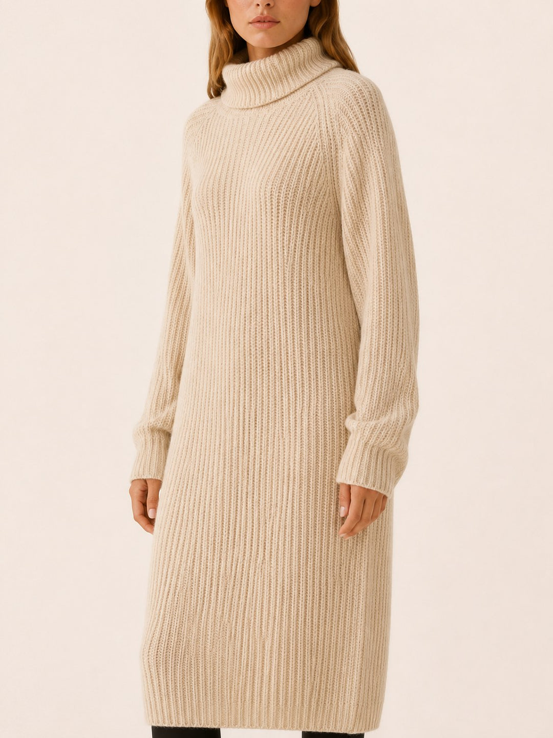 Zephirine — Relaxed Roll Neck Midi Sweater Dress (3), Rosewood Virginia