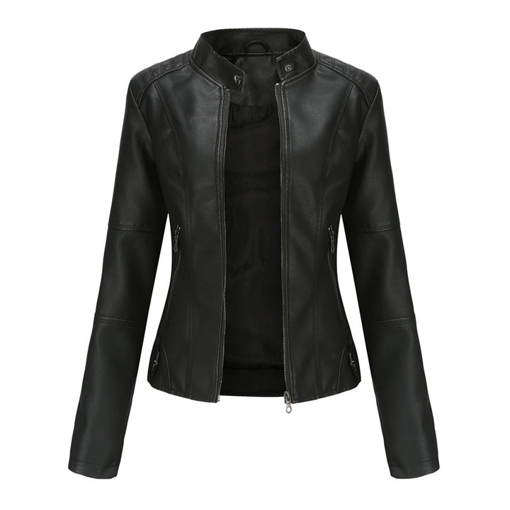 Women's Brown Faux Leather Biker Jacket