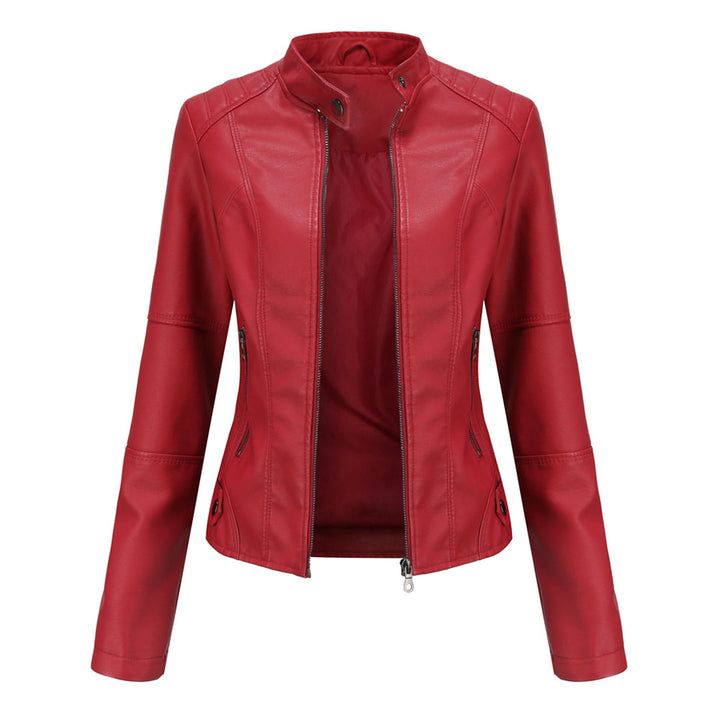 Women's Brown Faux Leather Biker Jacket
