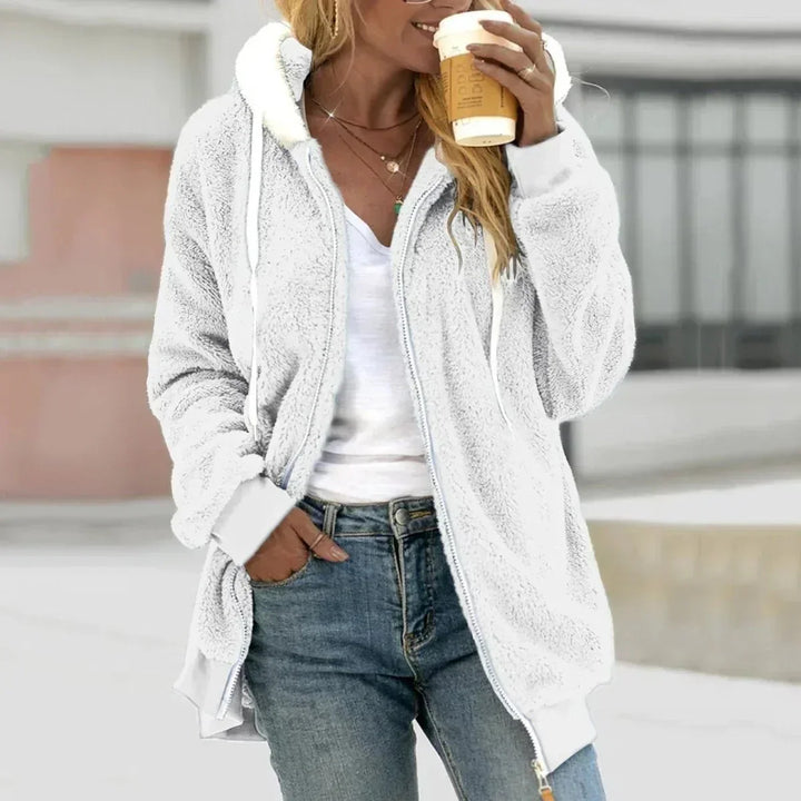 Rosemary | Cocooning Hooded Sherpa Fleece Jacket for Women in Winter
