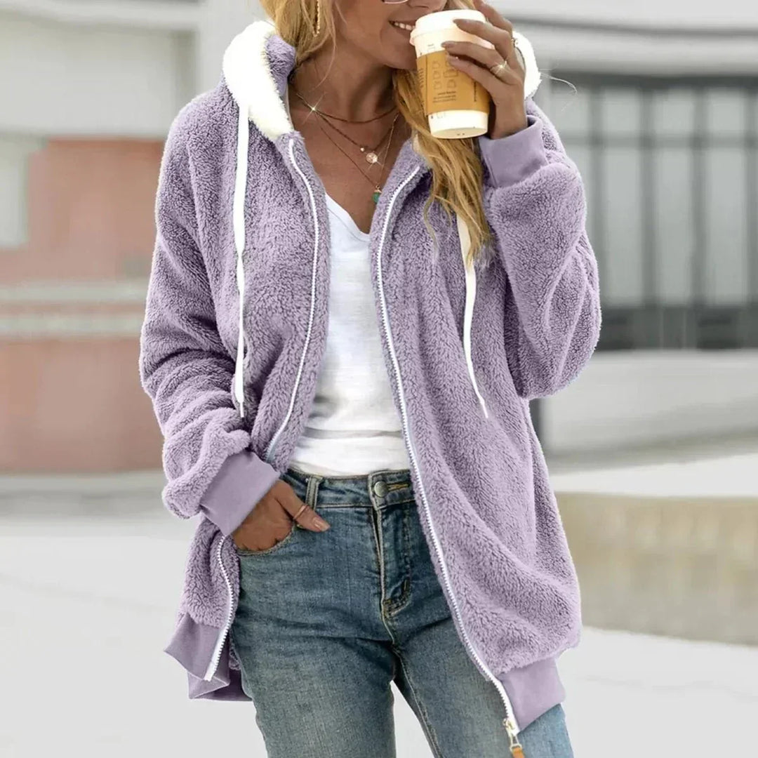 Rosemary | Cocooning Hooded Sherpa Fleece Jacket for Women in Winter