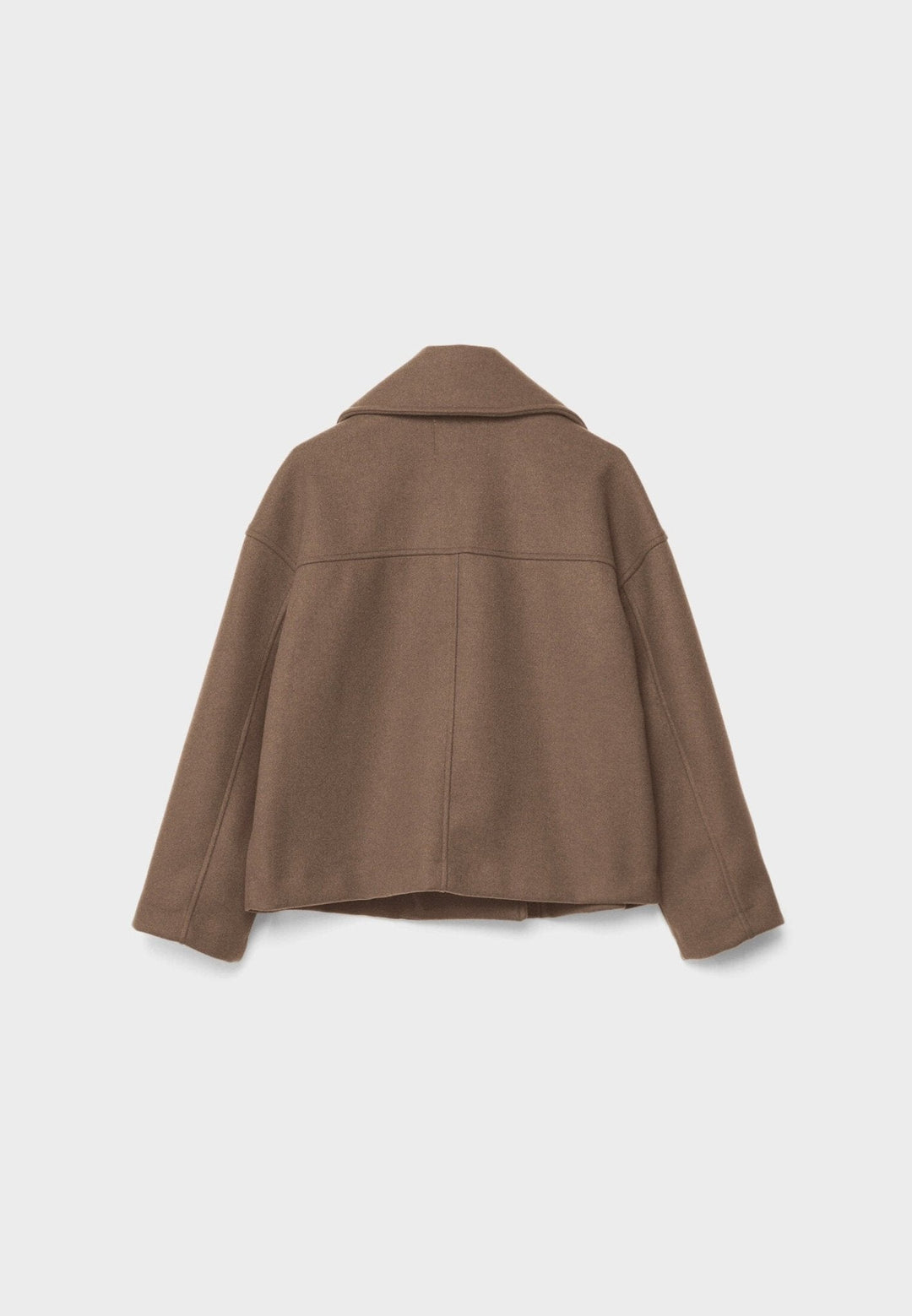 Faustine | Brushed Cropped Double Breasted Wool Pea Coat for Women