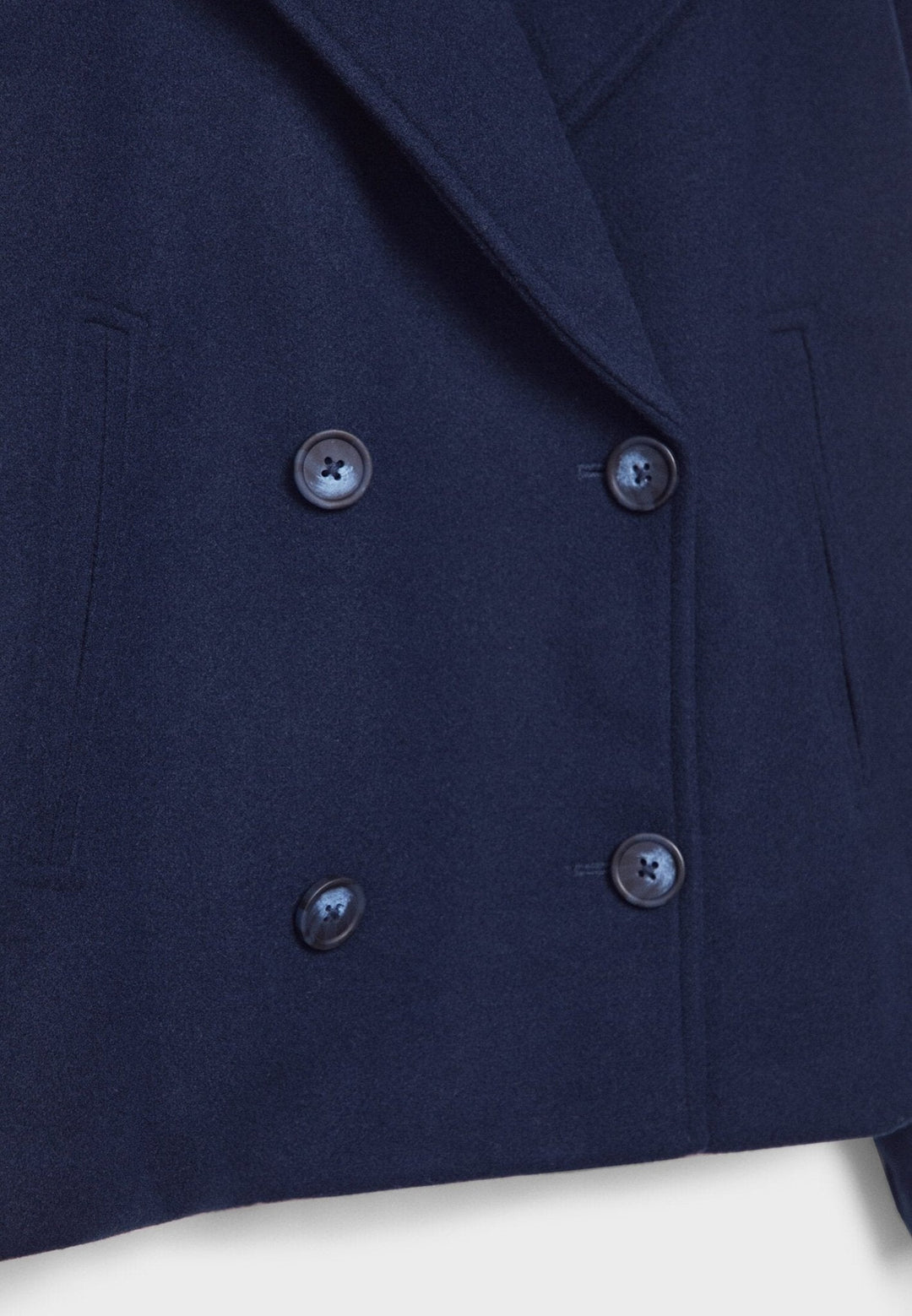 Faustine | Brushed Cropped Double Breasted Wool Pea Coat for Women