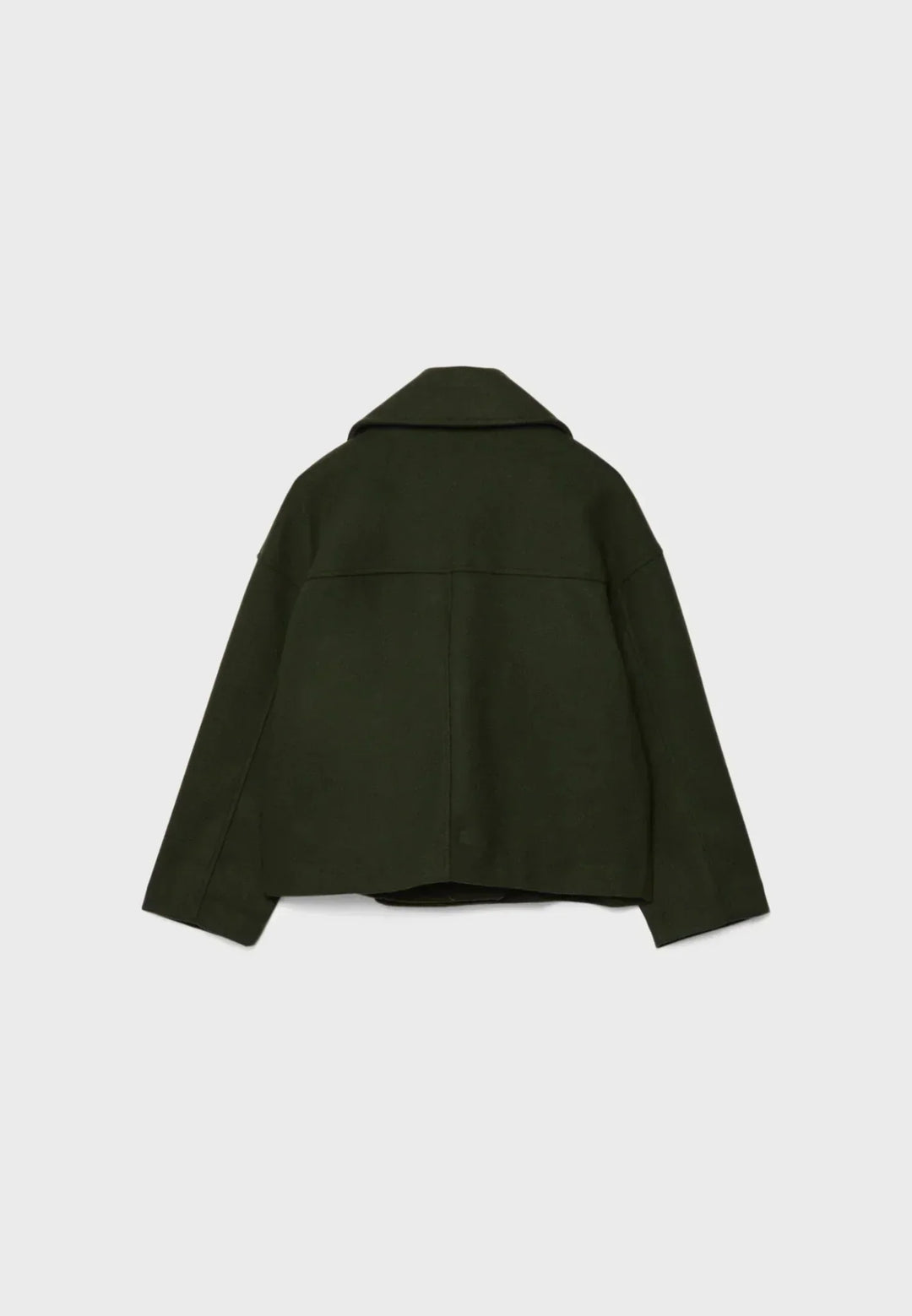Faustine | Brushed Cropped Double Breasted Wool Pea Coat for Women